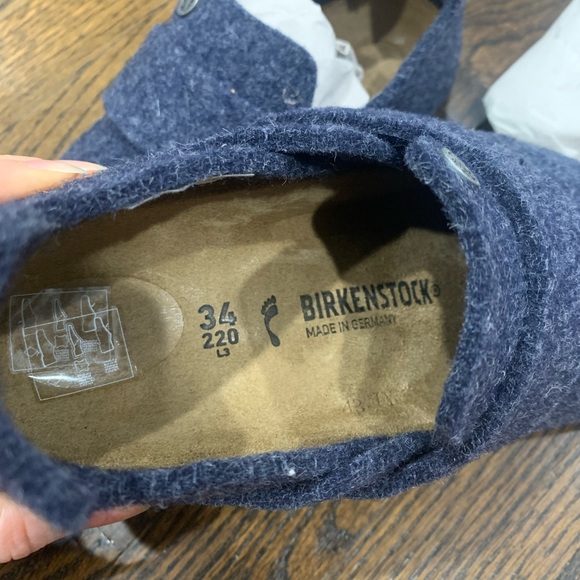New Birkenstock Zermatt HL Kids Wool Felt Dark Blue Size 34 - Picture 7 of 9